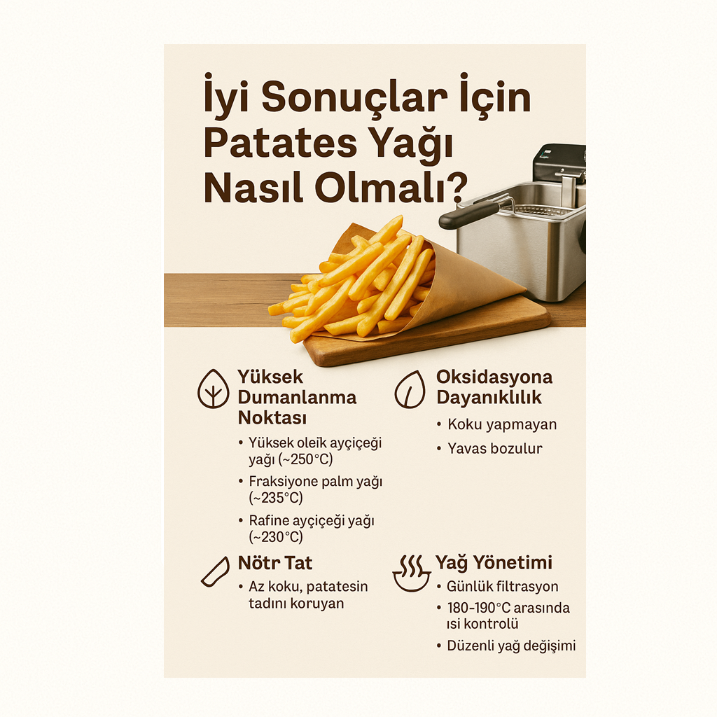 Endüstriyel Amsterdam Usulü Kızartmalarda Patates Yağının Seçimi ve Yönetimi