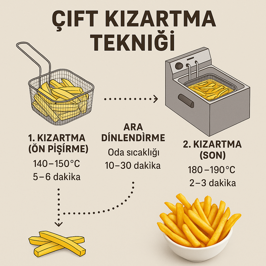 Çift Kızartma Tekniği Rehberi: Profesyonel İşletmeler İçin Bilimsel ve Uygulamalı Çıtır Patates Kızartması